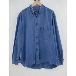 Pal‎ Zileri Men's Button Up Shirt Long Slv Chambray Shirt See Measurements Flaw